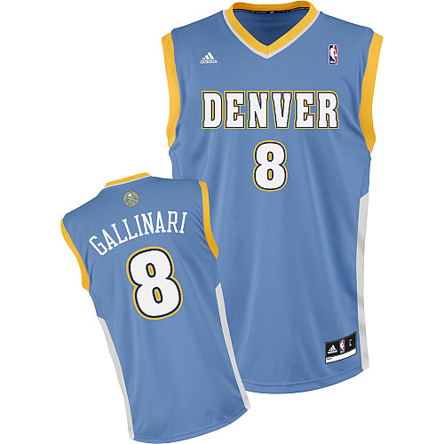  NBA Denver Nuggets 8 Danilo Gallinari New Revolution 30 Swingman Road Light Blue Jersey